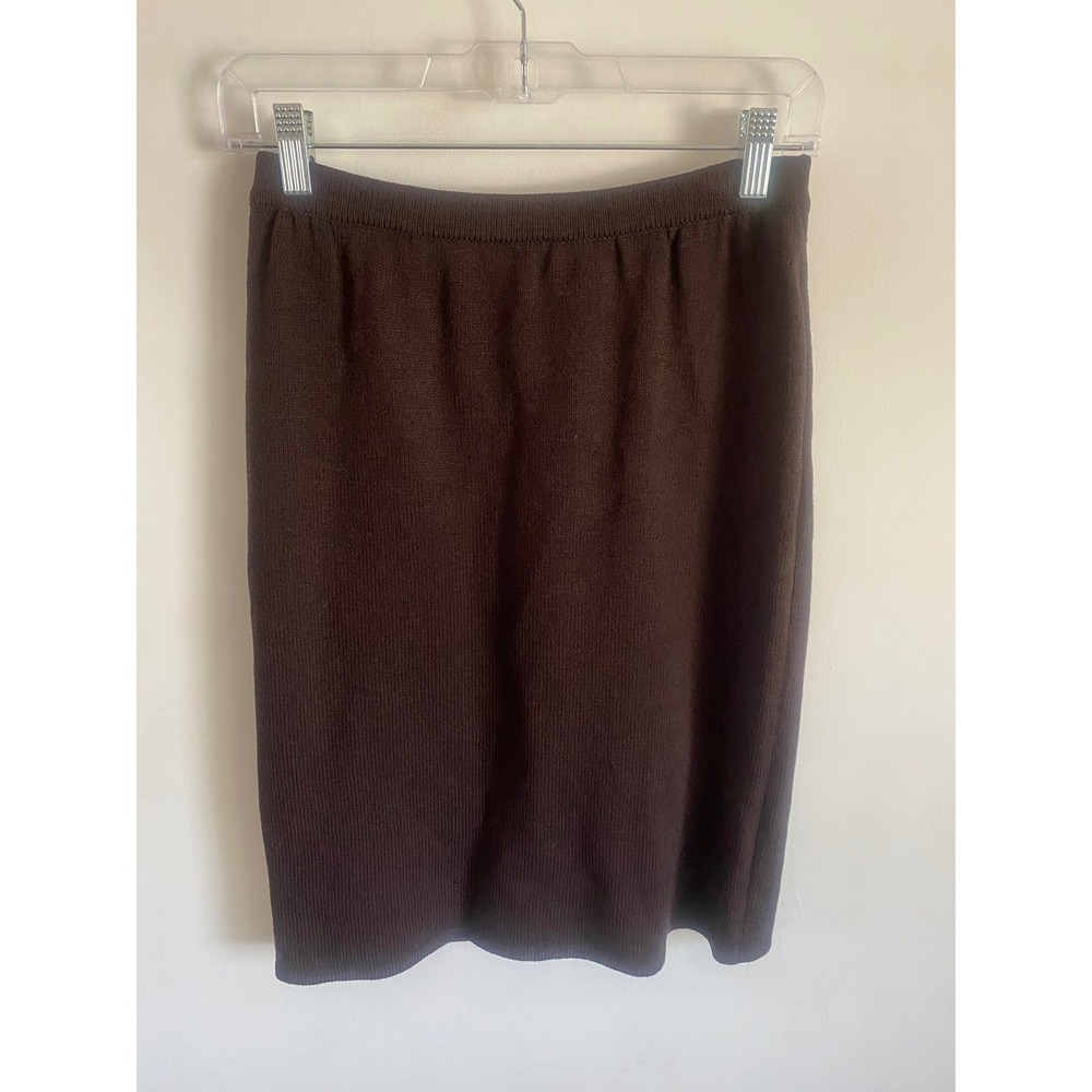 Austin Reed Brown Merino Wool Blend Knit Pencil Skirt Womens Size 4 Made in USA